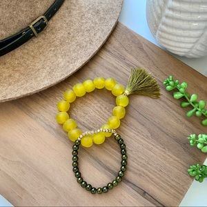 CCC Handmade Recycled Glass Stretchy Bracelets